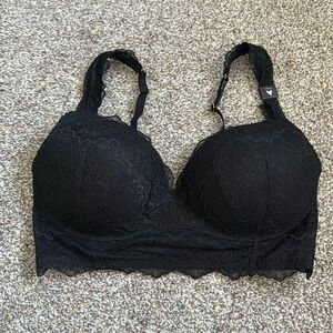 NWT Victorias Secret Dream Angles Padded Wireless Bra, Black Lace 34DD